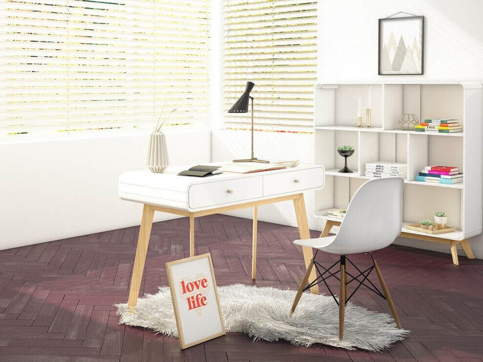 Kirjutuslaud Elbtena 108 (Valge + Tamm)