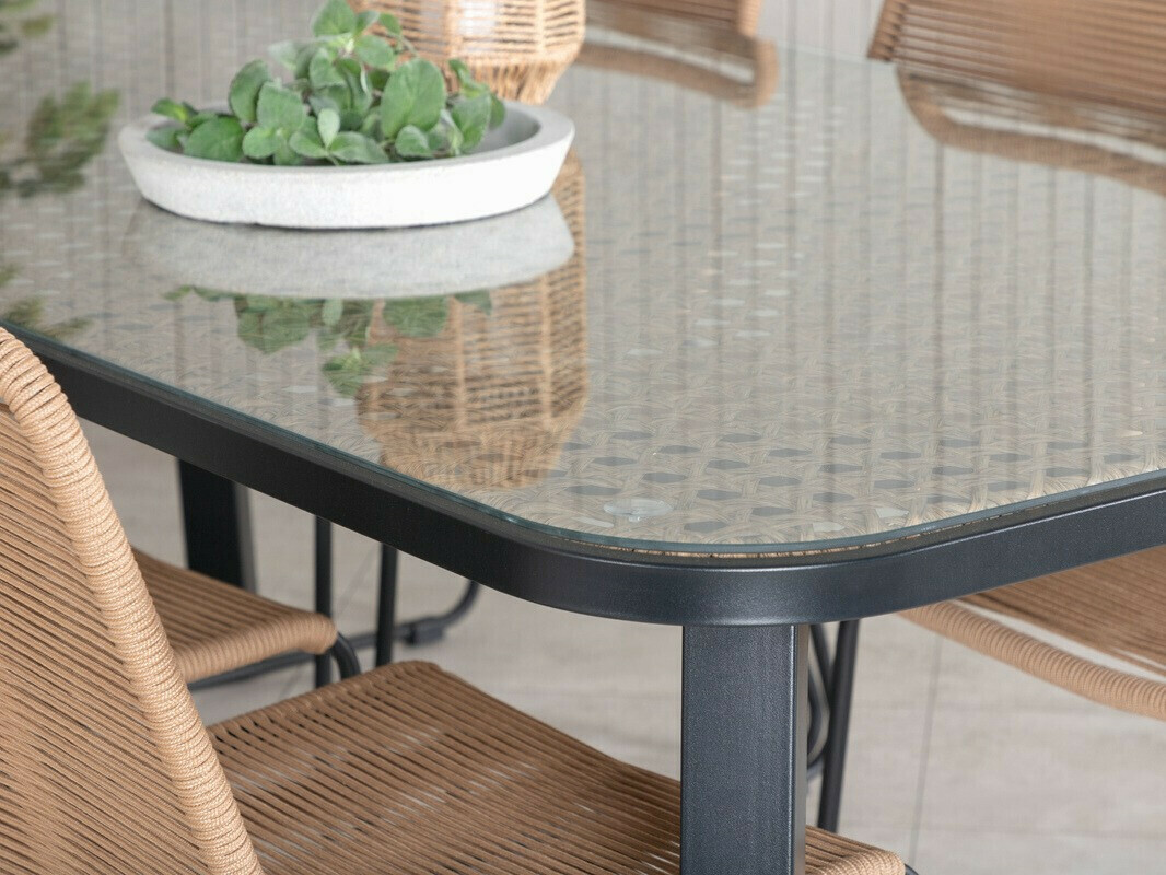 Laua ja toolide komplekt Dallas 2477 (Helepruun + Must)