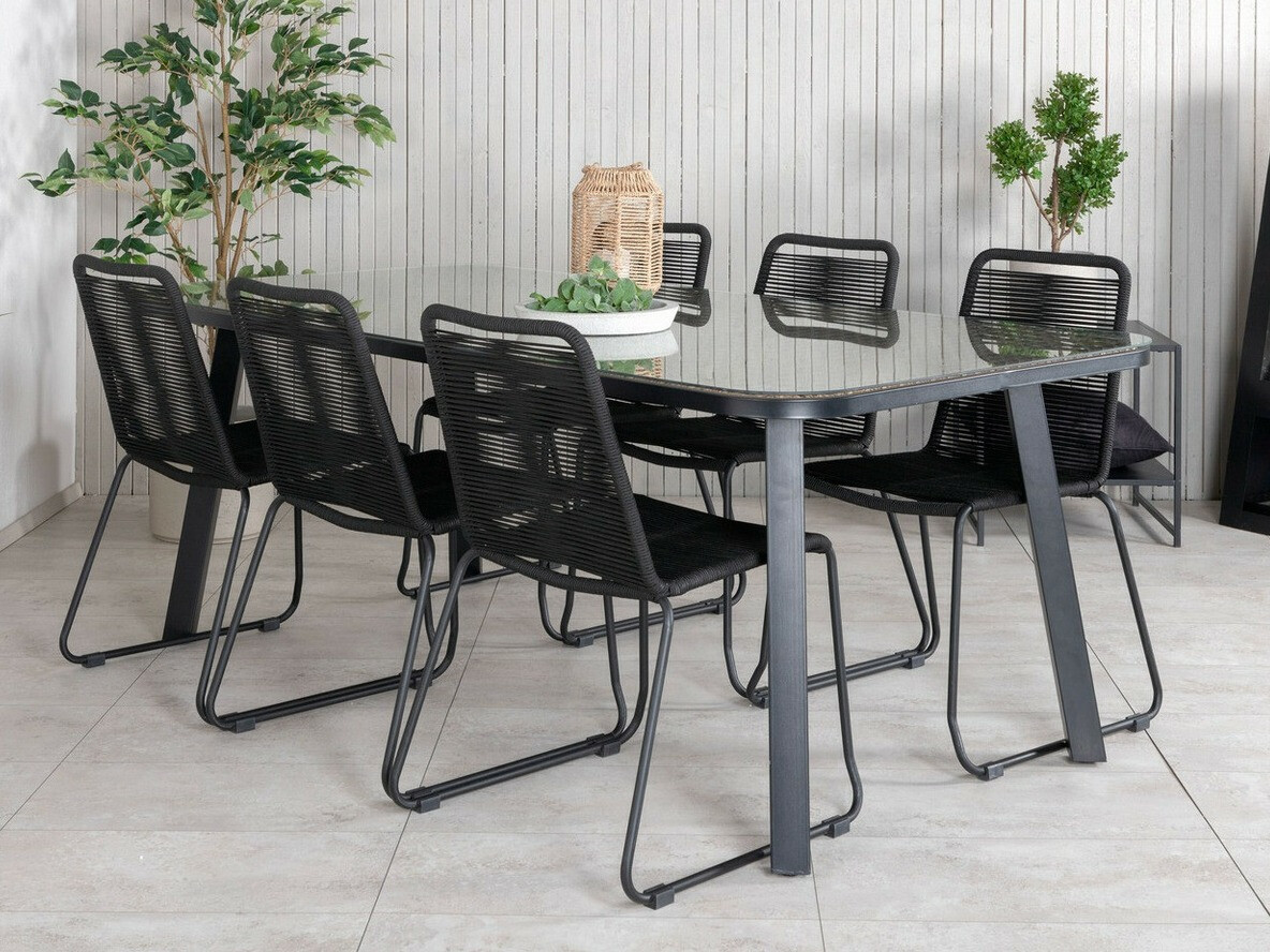 Laua ja toolide komplekt Dallas 2477 (Must)