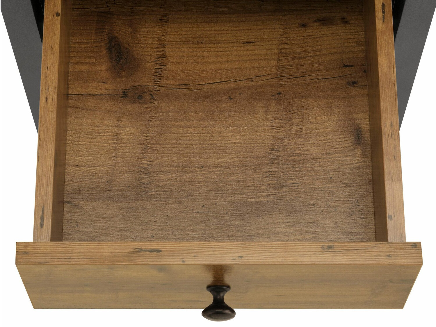 Vannitoa põrandakapp Larnovo 110 (Tume tamm + Must)