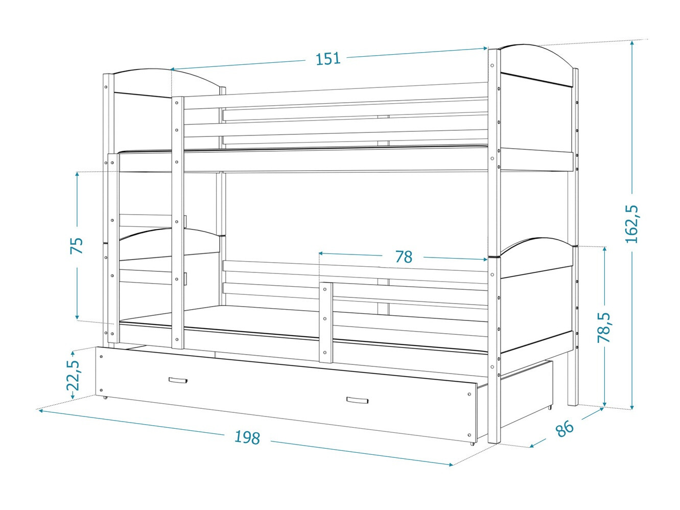 Narivoodi Aurora 102 (Valge)
