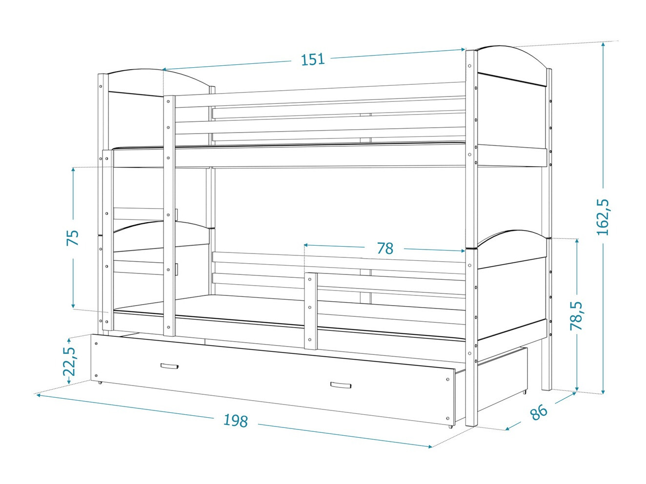 Narivoodi Aurora 102 (Valge)