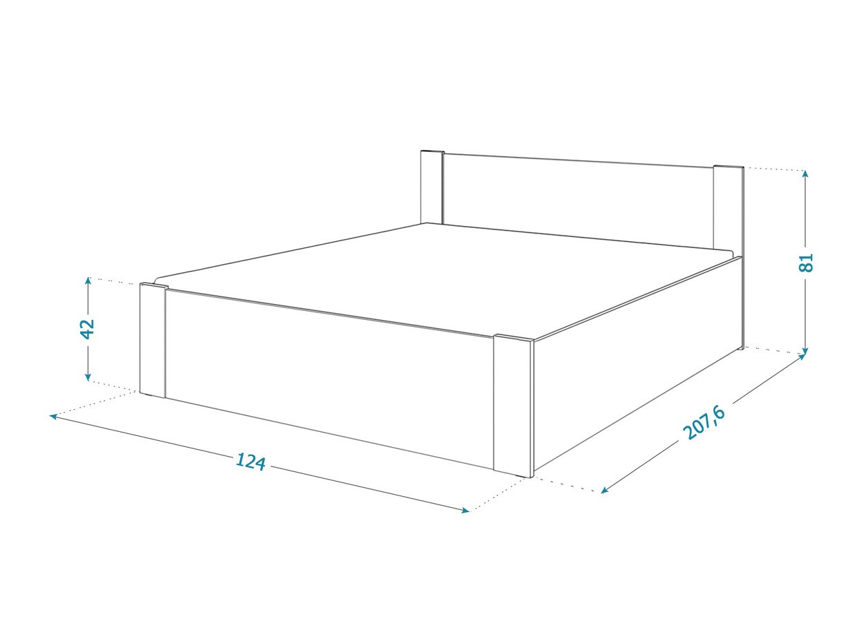 Voodi Aurora 154 (Valge + Mänd)