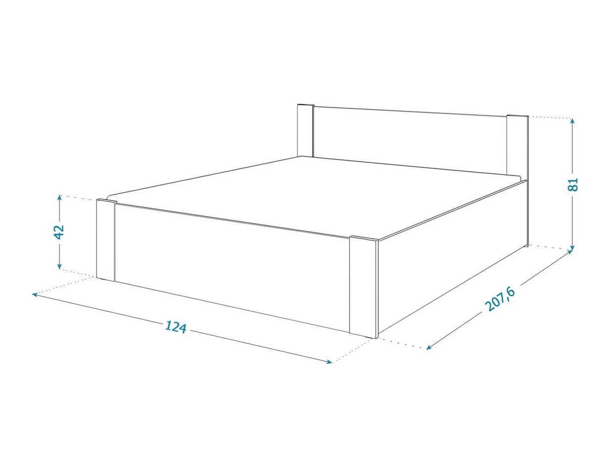 Voodi Aurora 155 (Valge + Mänd)