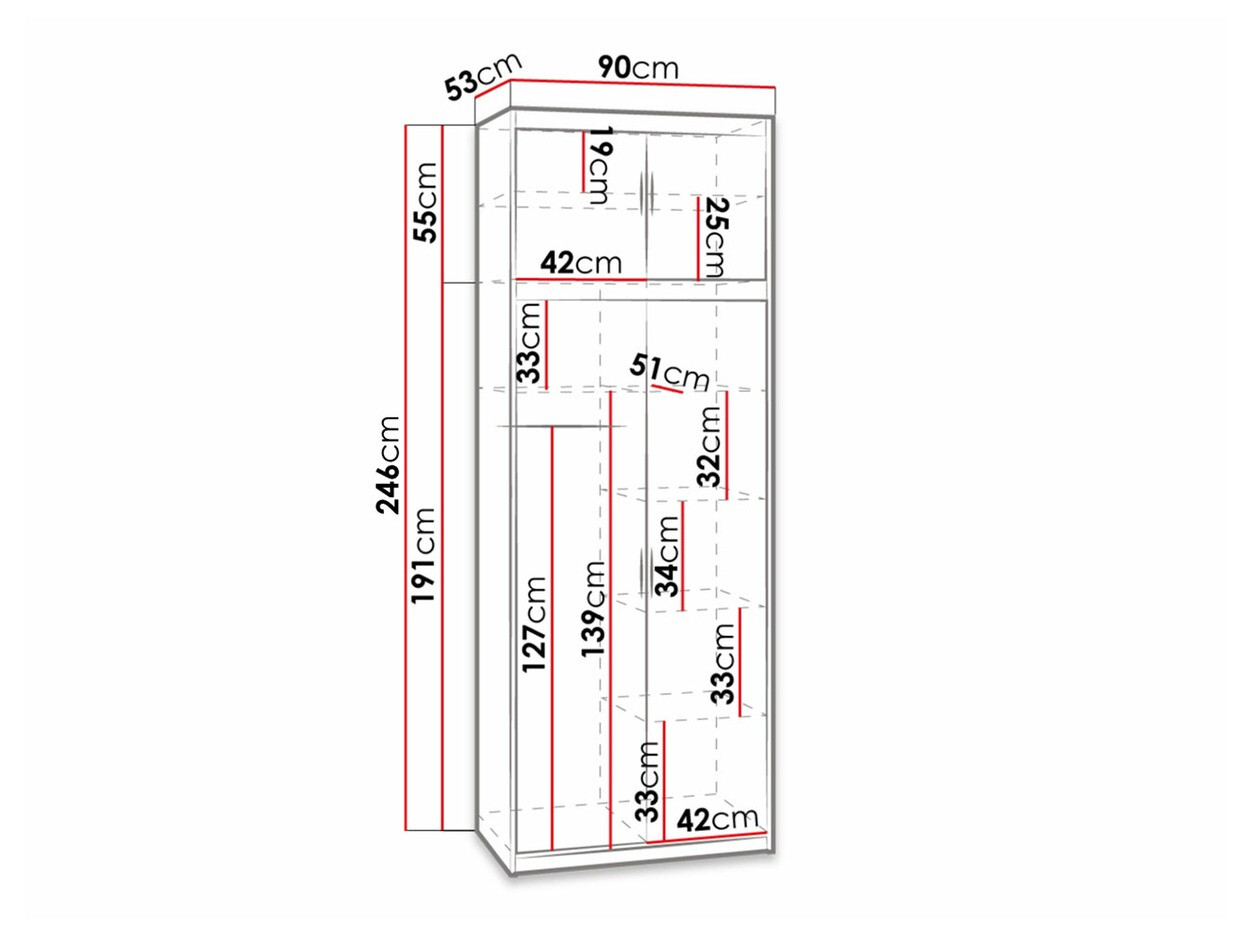 Riidekapp Novduni 103 (Sonoma tamm)