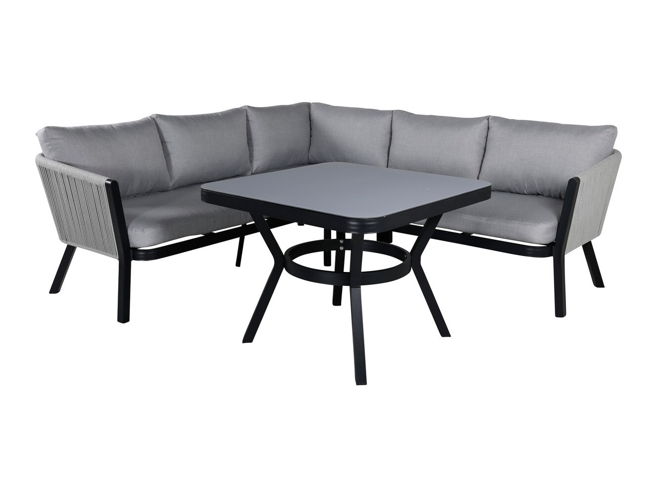 Aiamööblikomplekt Dallas 1069 (Must + Helehall)