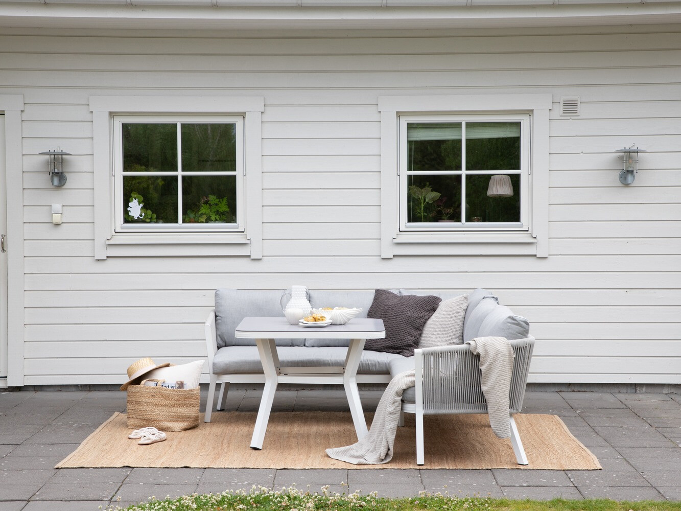 Aiamööblikomplekt Dallas 1069 (Valge + Hall)