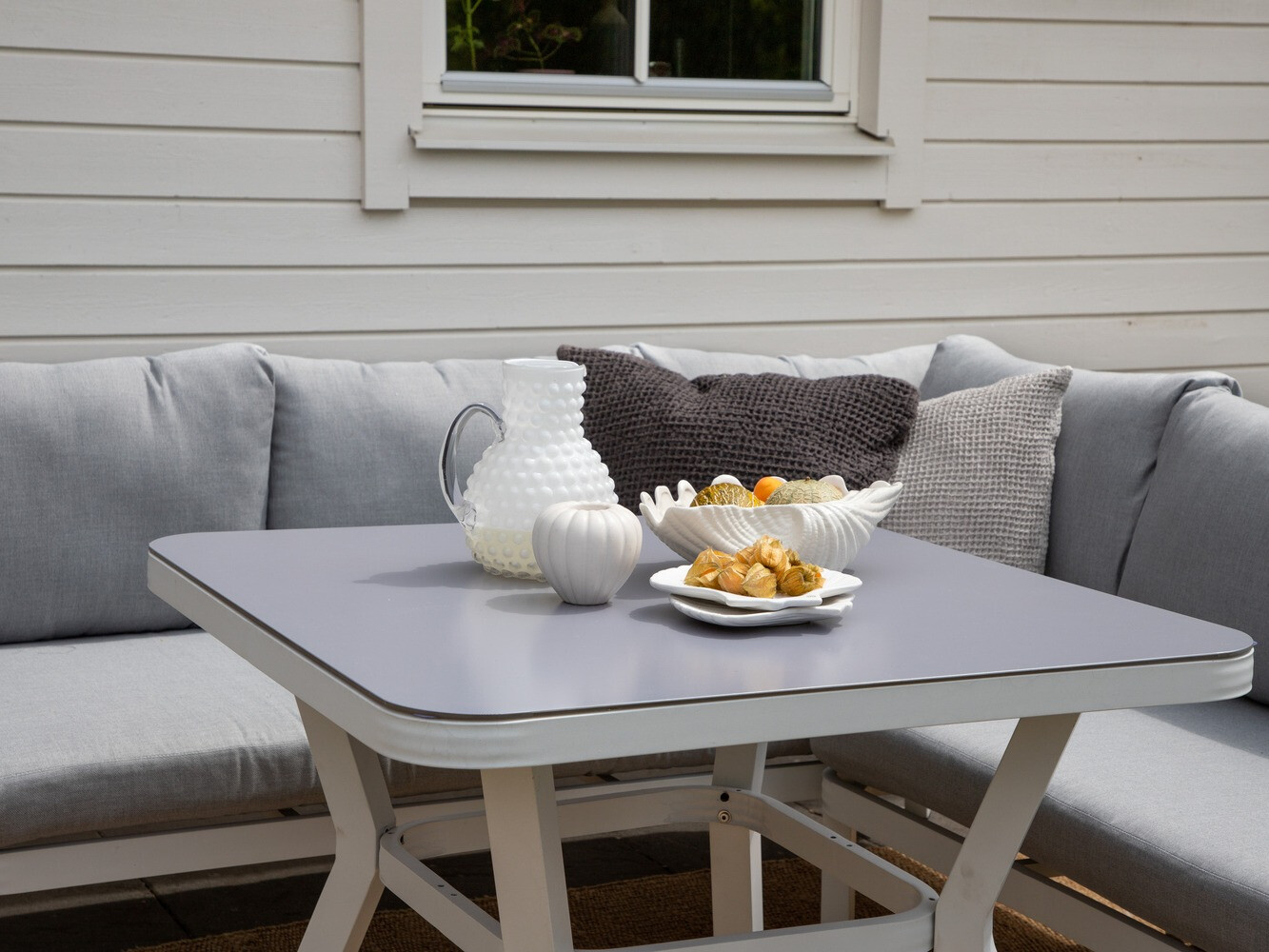 Aiamööblikomplekt Dallas 1069 (Valge + Hall)