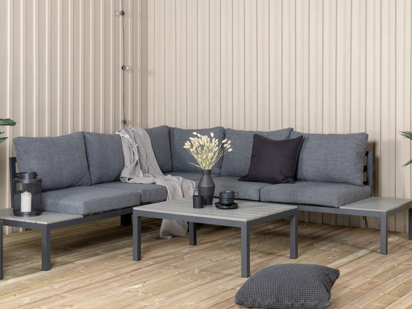 Aiamööblikomplekt Dallas 2158 (Must + Hall)