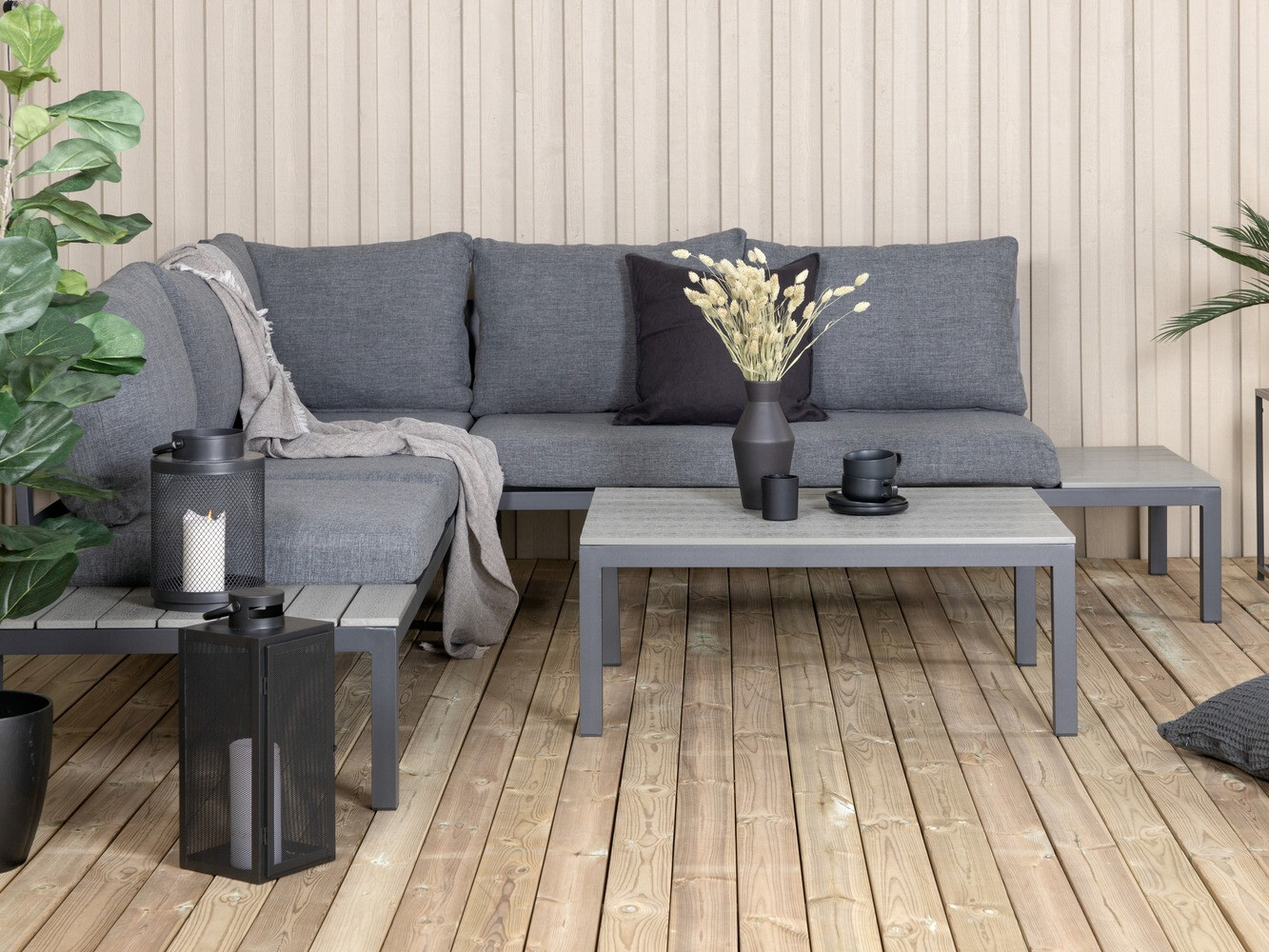 Aiamööblikomplekt Dallas 2158 (Must + Hall)