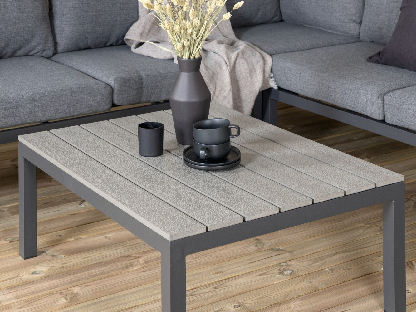 Aiamööblikomplekt Dallas 2158 (Must + Hall)