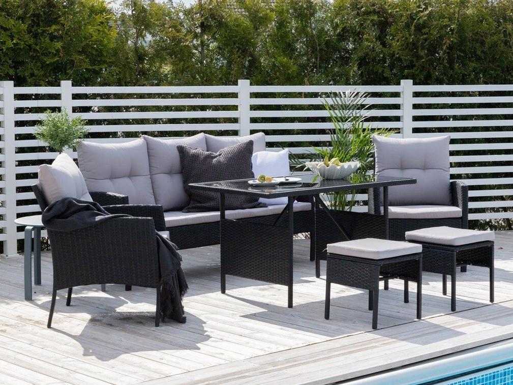 Aiamööblikomplekt Dallas 2473 (Must + Hall)