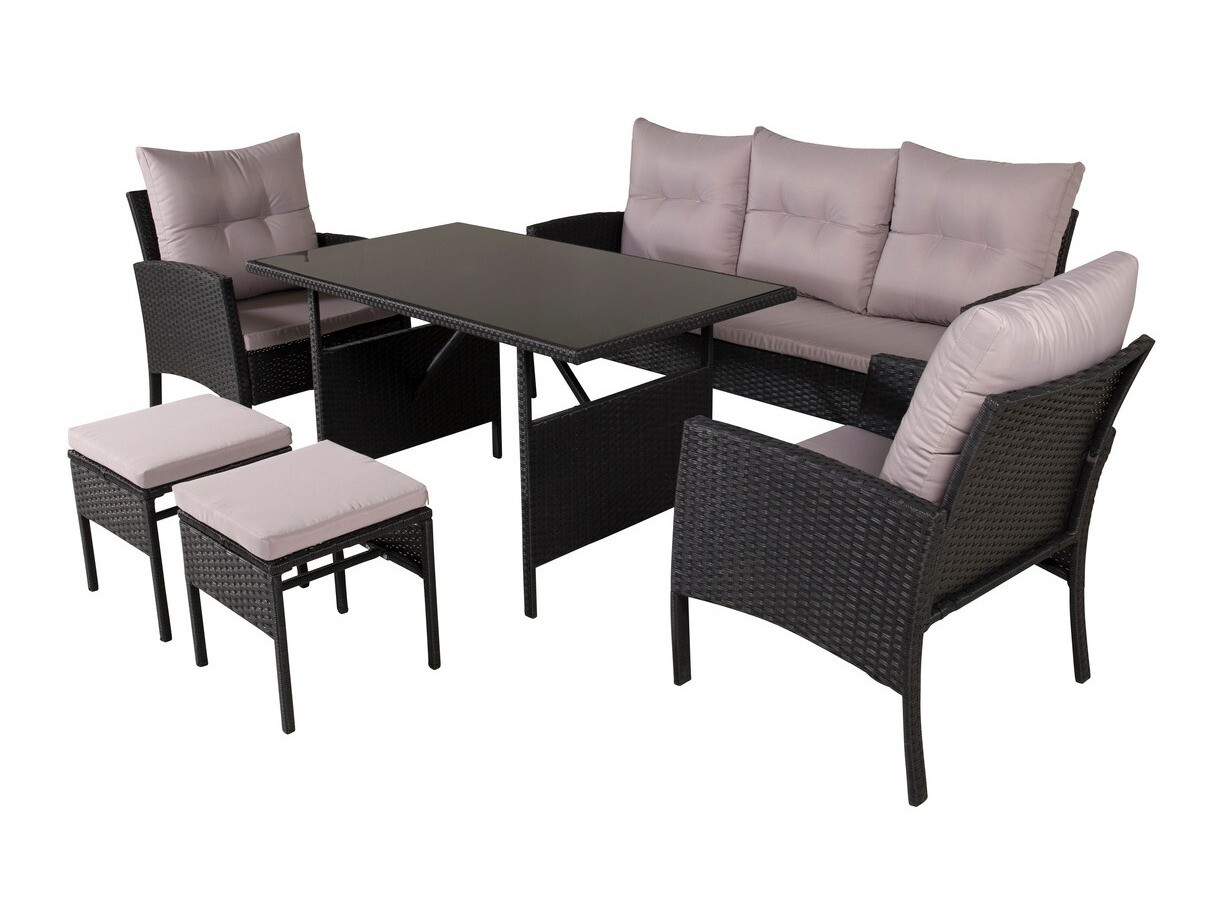 Aiamööblikomplekt Dallas 2473 (Must + Hall)