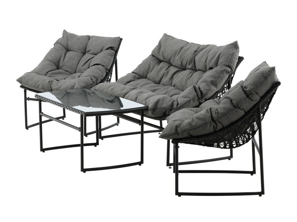 Aiamööblikomplekt Dallas 4732 (Must + Hall)