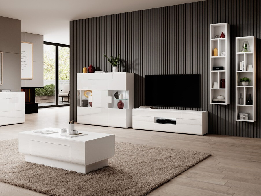 Diivanilaud Torsone 111 (Valge + Läikiv valge)