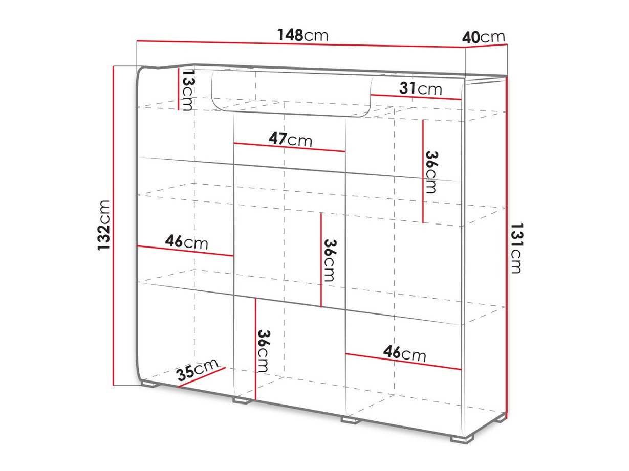 Kummut Torsone 112 (Valge + Läikiv valge + San remo tamm)