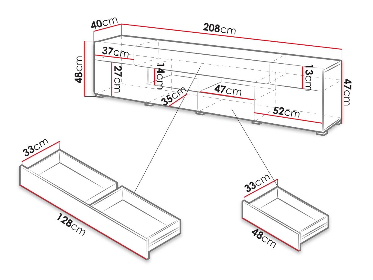 TV-alus Torsone 113 (Antratsiit + Gloss antratsiit + Grandson tamm)