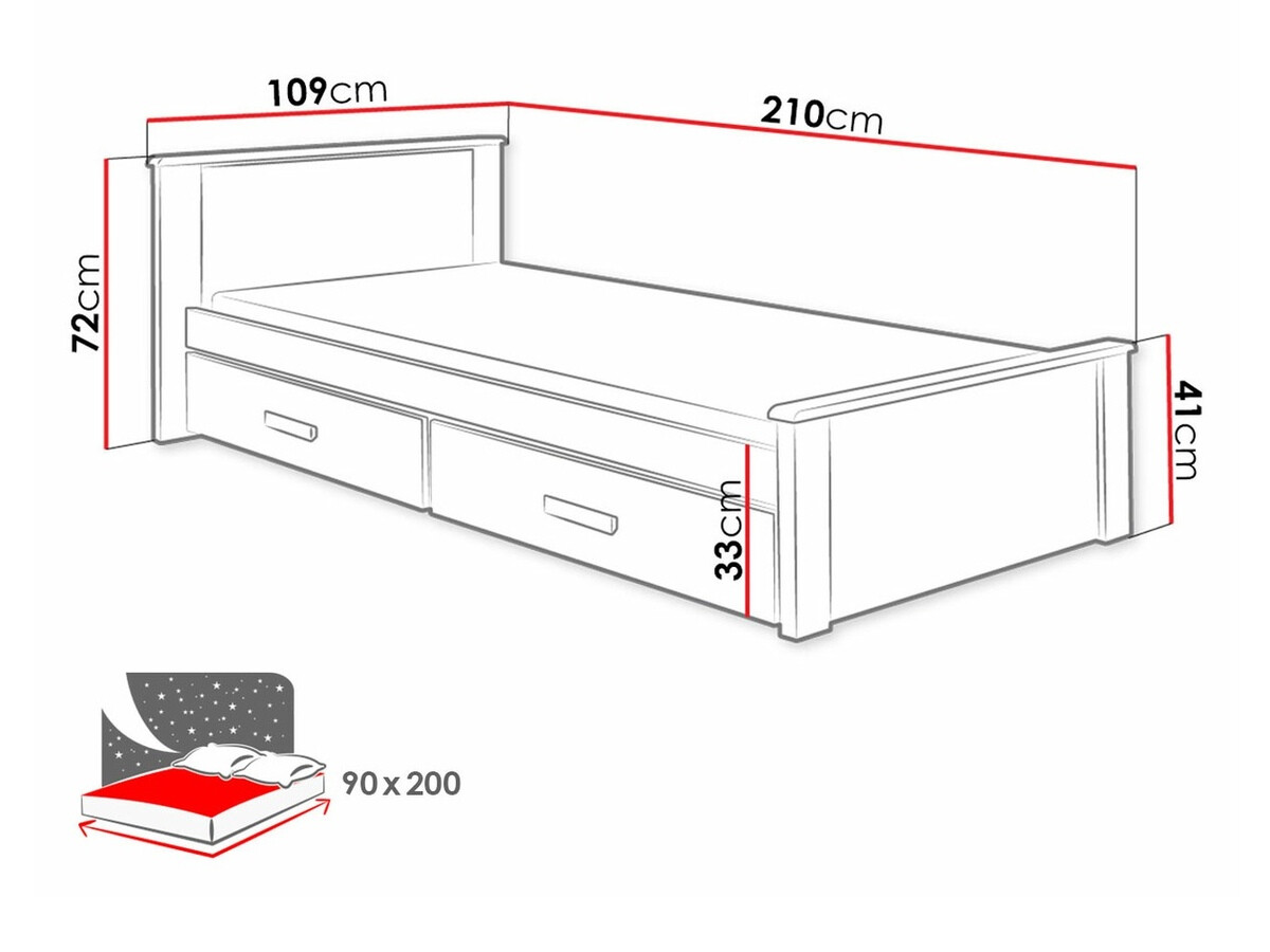 Voodi Henderson 116 (Valge + Hall)