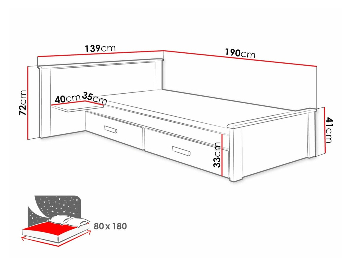 Voodi Henderson 117 (Valge + Trühvel)