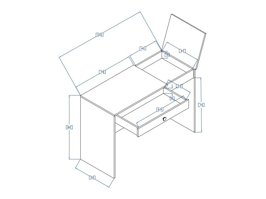 Kirjutuslaud Mirelbu 109 (Artisan tamm + Läikiv valge)