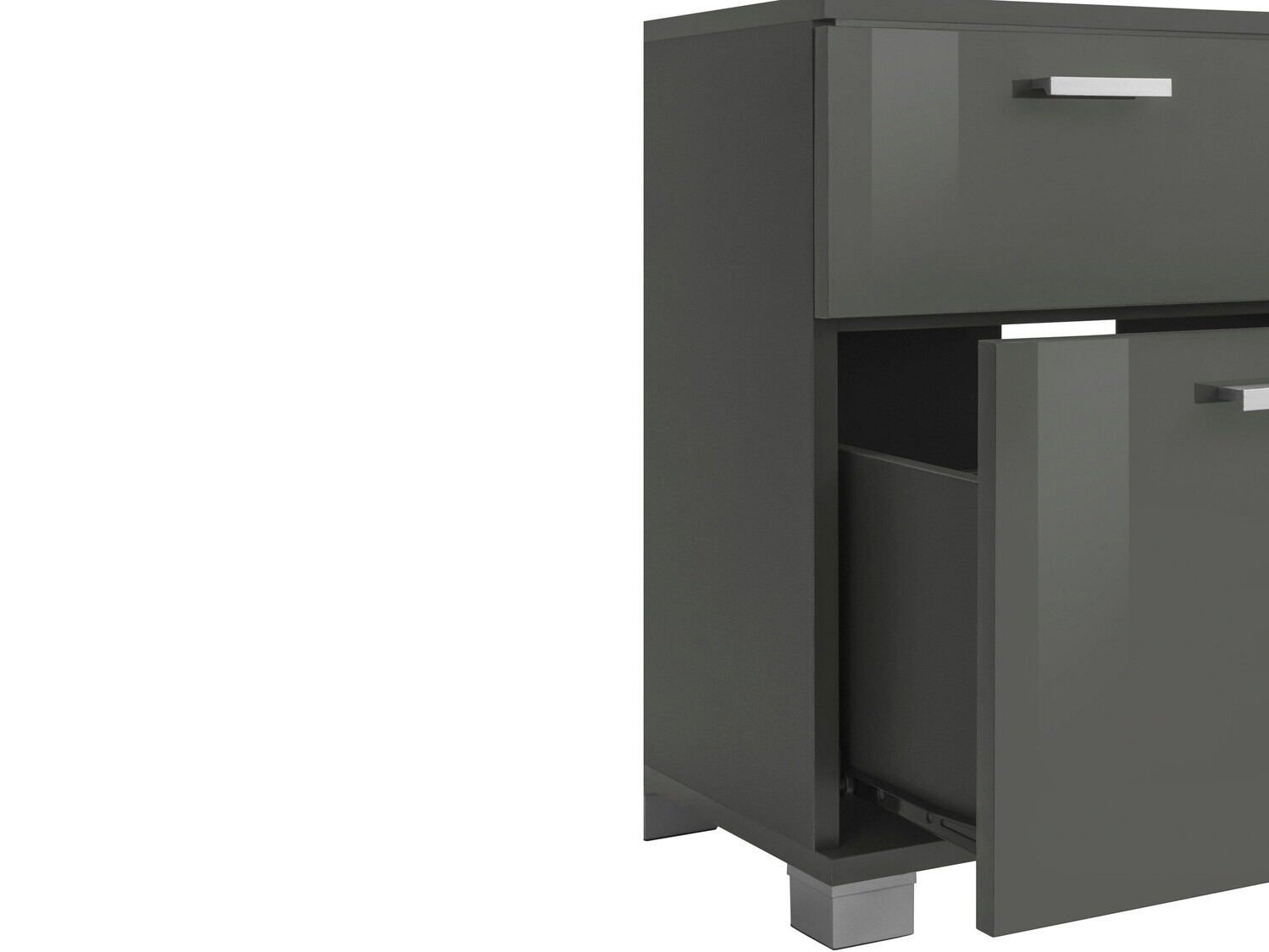 Vannitoa põrandakapp kraanikausile Denton 365 (Läikiv hall)