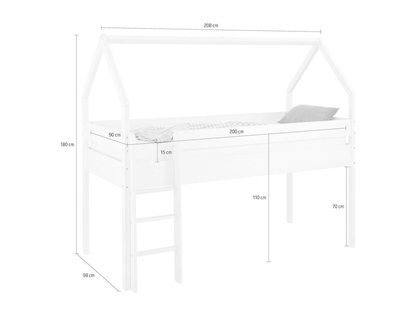 Kõrge voodi Ruvfiva 106 (Mänd)