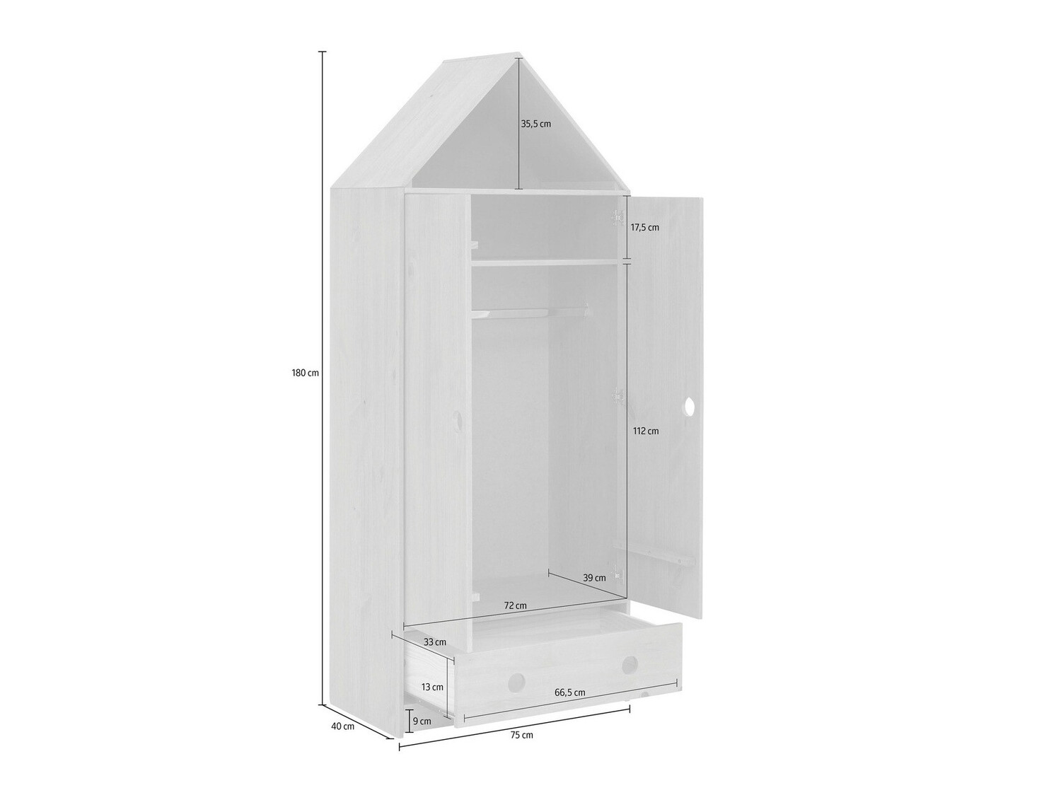 Riidekapp Ruvfiva 119 (Mänd)