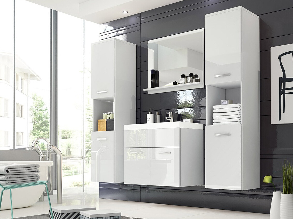 Vannitoakomplekt Sarasota 123 (Valge + Läikiv valge)