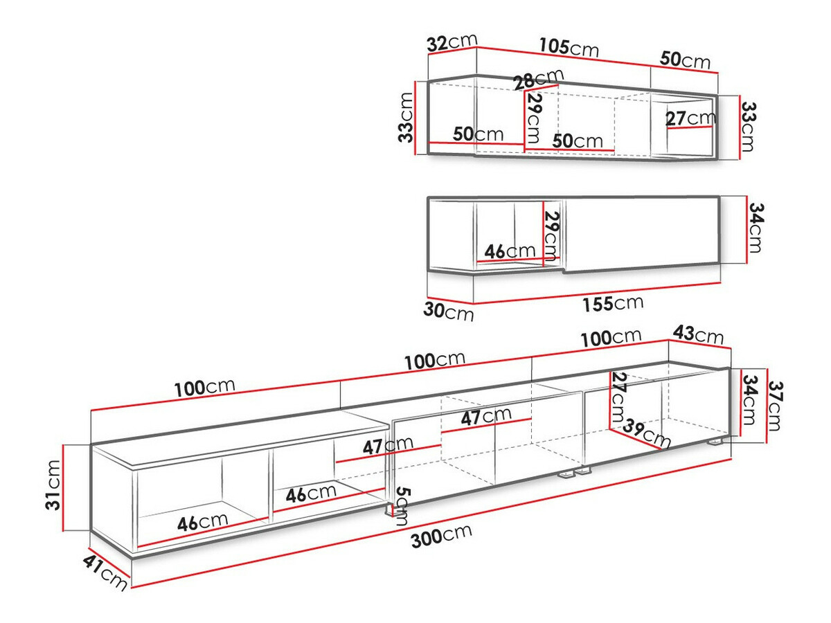 Elutoa komplekt Remus XXV (Must + Läikiv must + Artisan tamm)