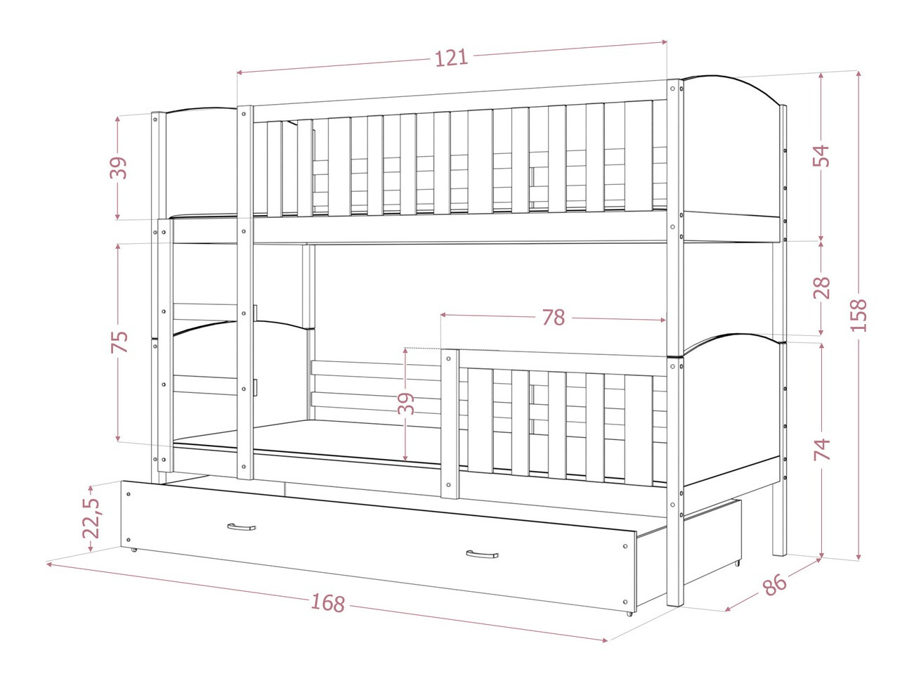 Narivoodi Aurora 113 (Valge)