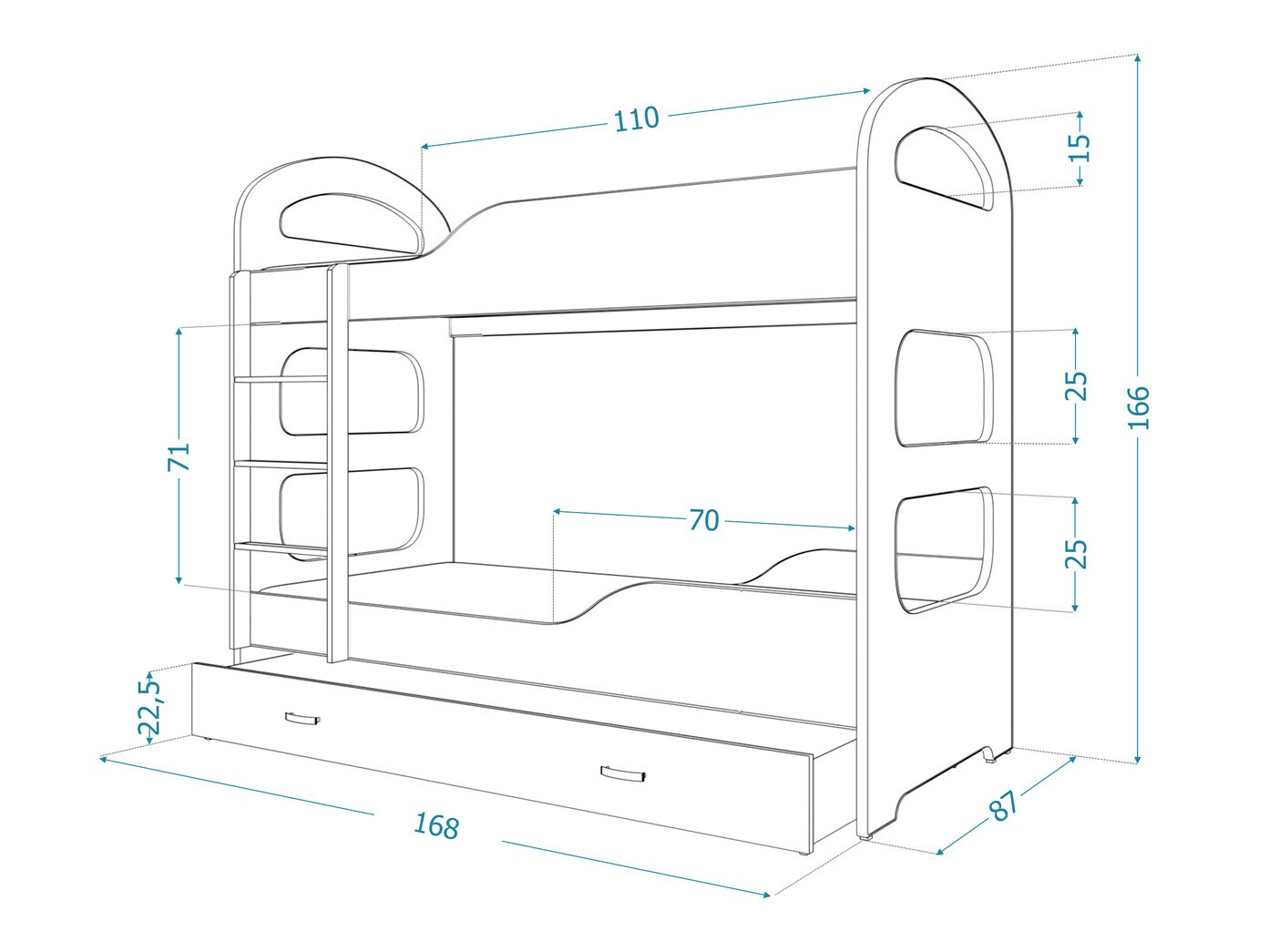 Narivoodi Aurora 114 (Valge)