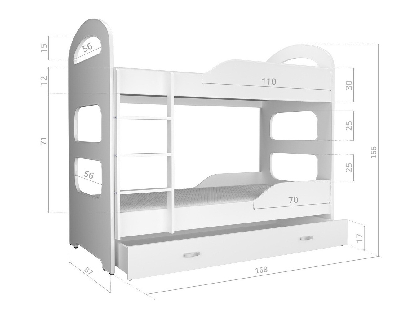 Narivoodi Aurora 116 (Valge + Hall)