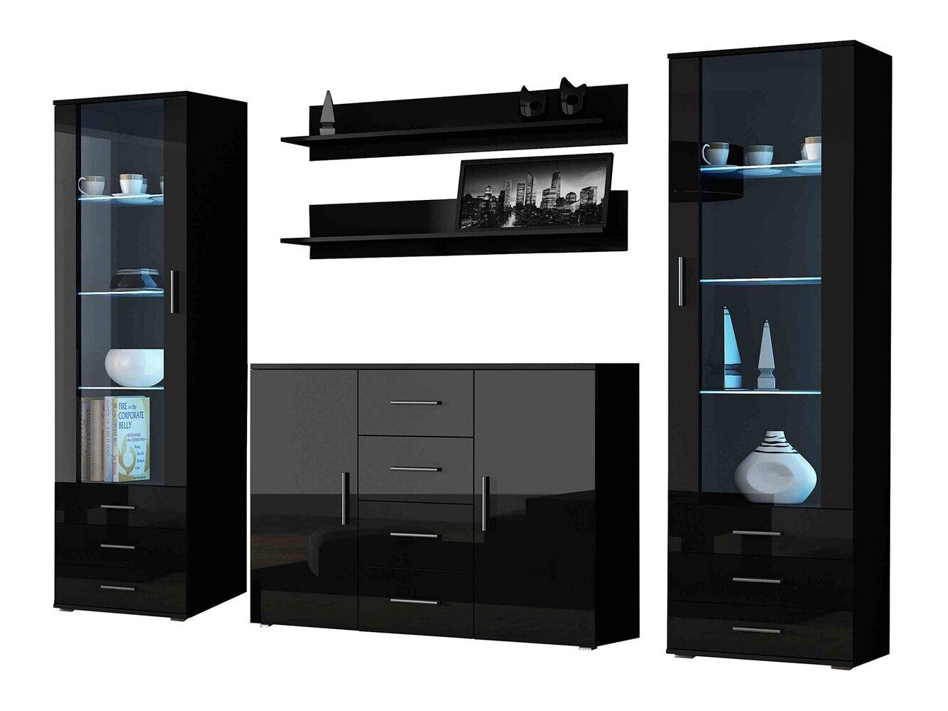 Elutoa komplekt Tornola 112 (Must + Läikiv must)