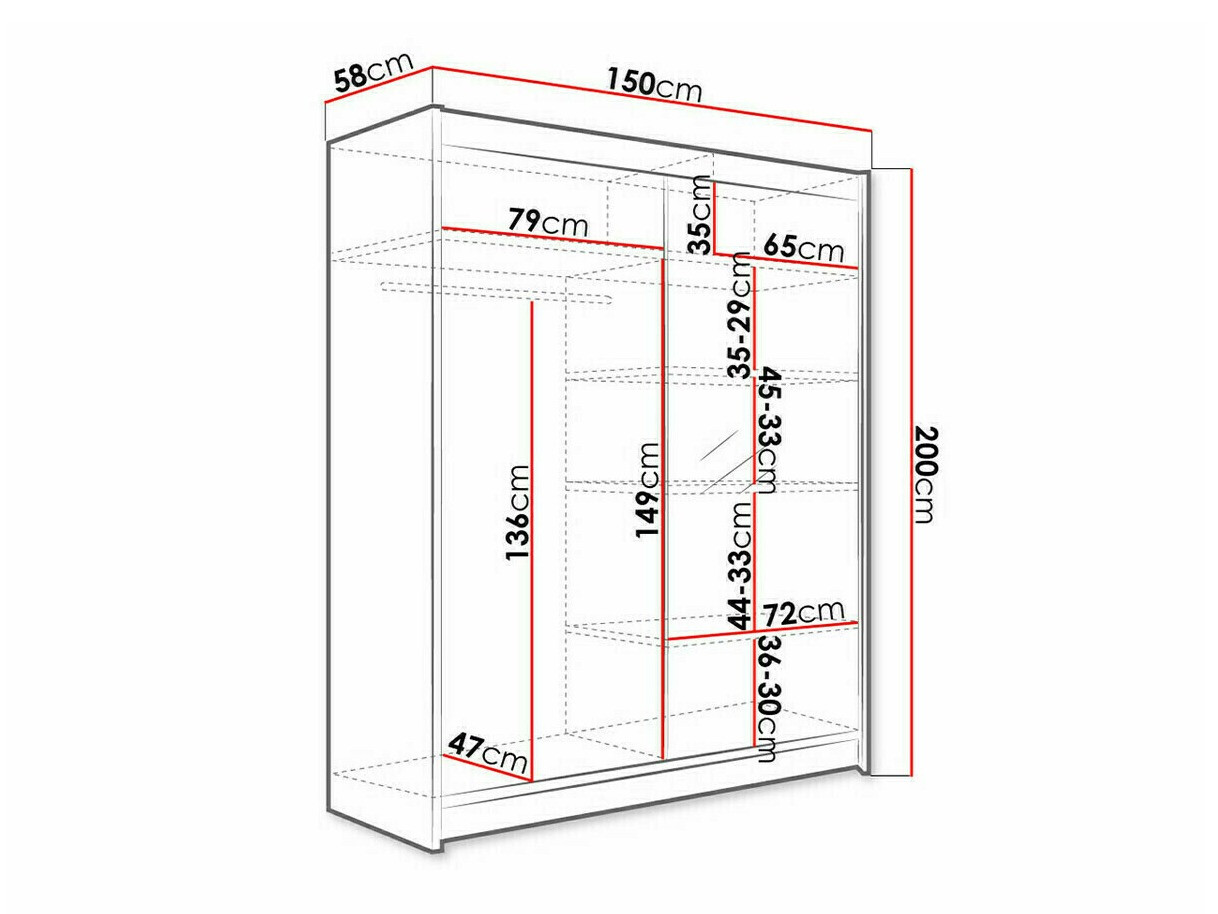 Riidekapp Closico 140 (Must + Artisan tamm)