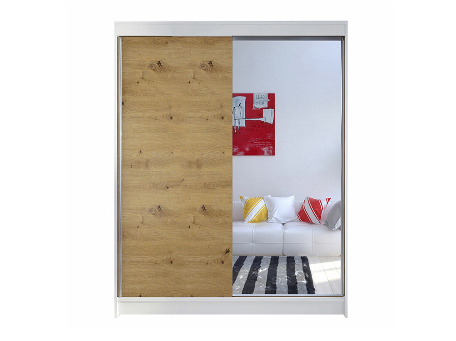 Riidekapp Closico Vastor I (Valge + Artisan tamm)