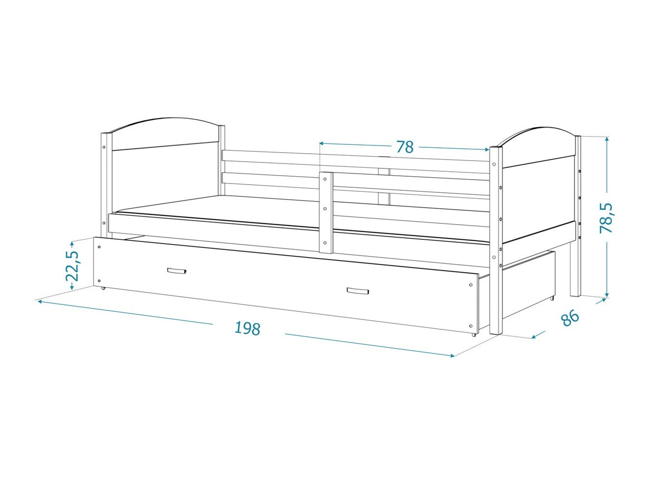 Voodi Aurora 128 (Valge)
