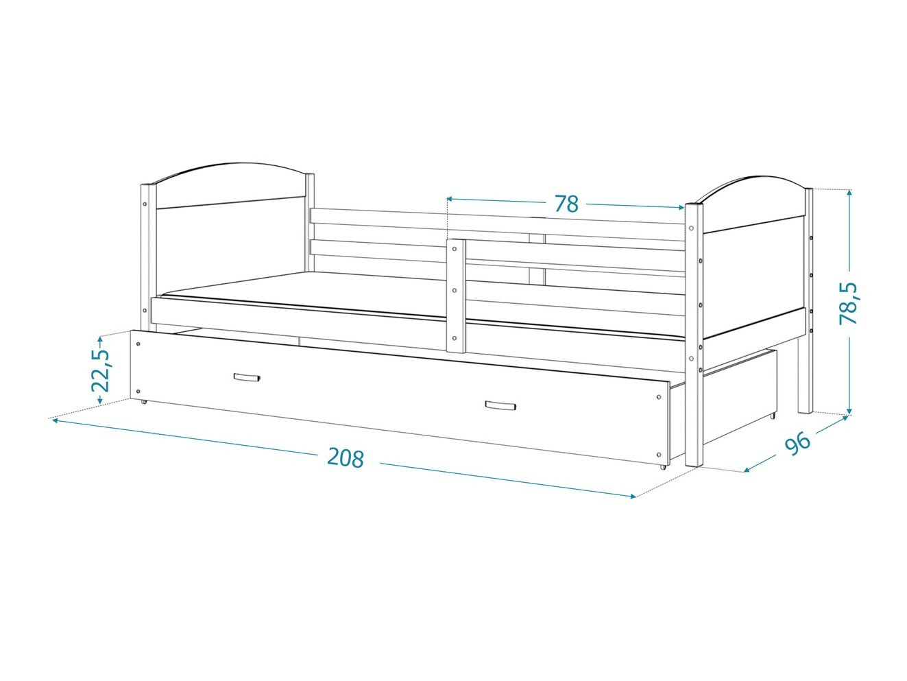 Voodi Aurora 129 (Valge)