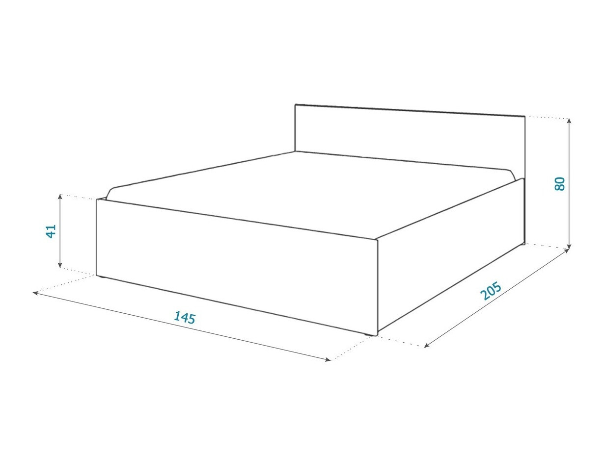 Voodi Aurora 145 (Valge + Hall)