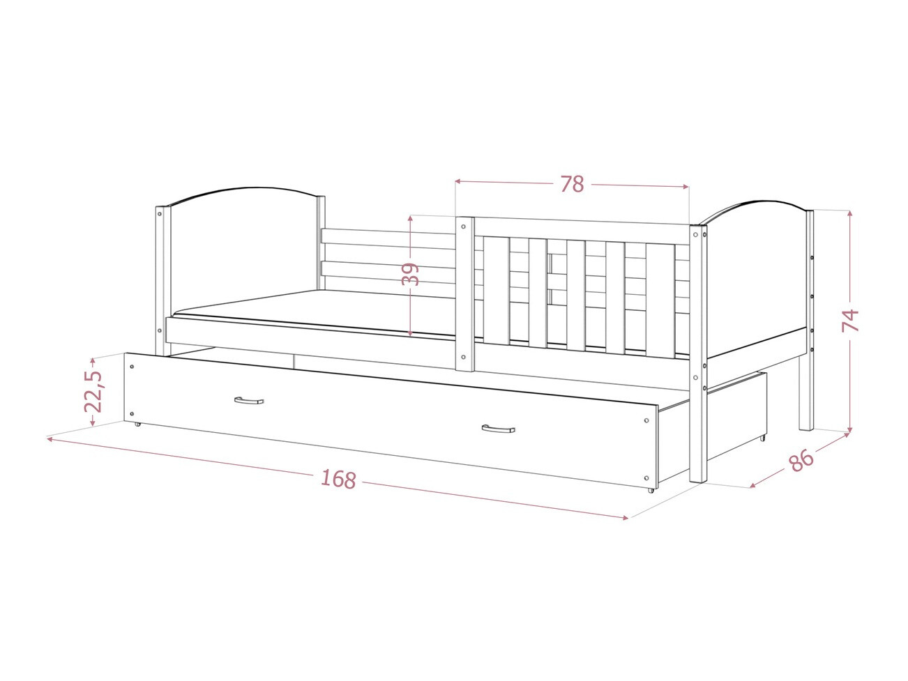 Voodi Aurora 131 (Valge)