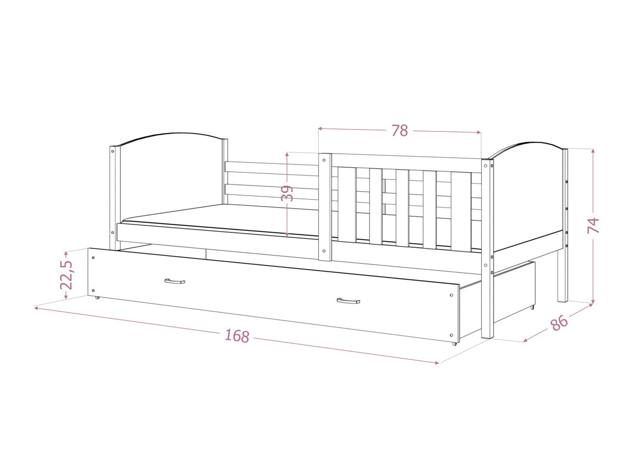 Voodi Aurora 131 (Valge)
