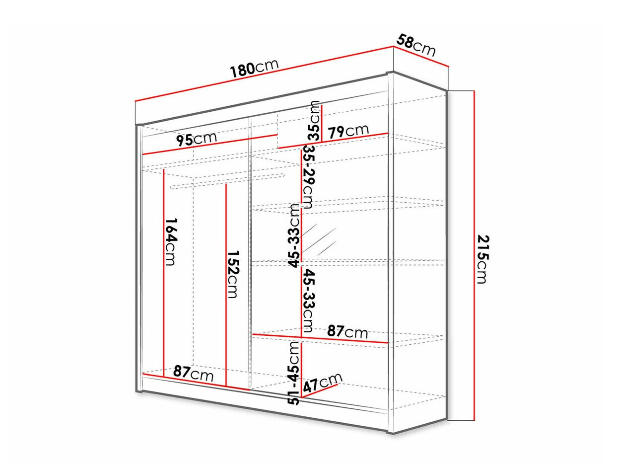 Riidekapp Closico 137 (Valge + Artisan tamm)