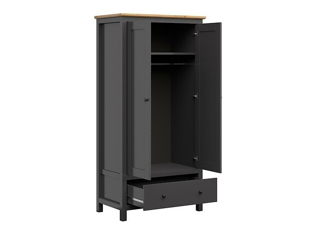 Riidekapp Sordoro 119 (Grafiit + Artisan tamm)