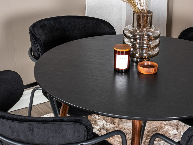 Söögitoakomplekt Dallas 285 (Must + Pähkel)