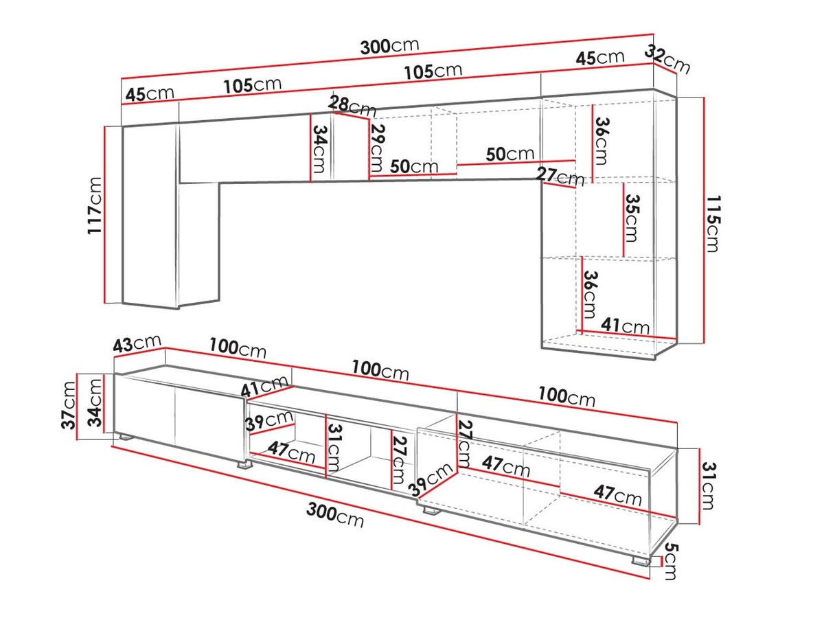 Elutoa komplekt Remus XXIII (Must + Läikiv must + Artisan tamm)
