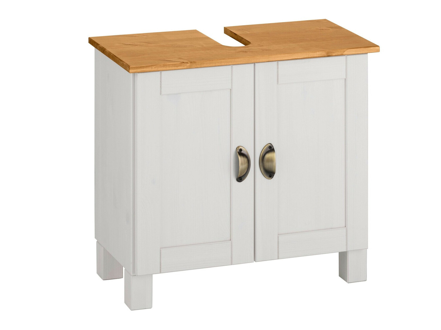 Vannitoa põrandakapp kraanikausile Serelbu 103 (Valge + Helepruun)