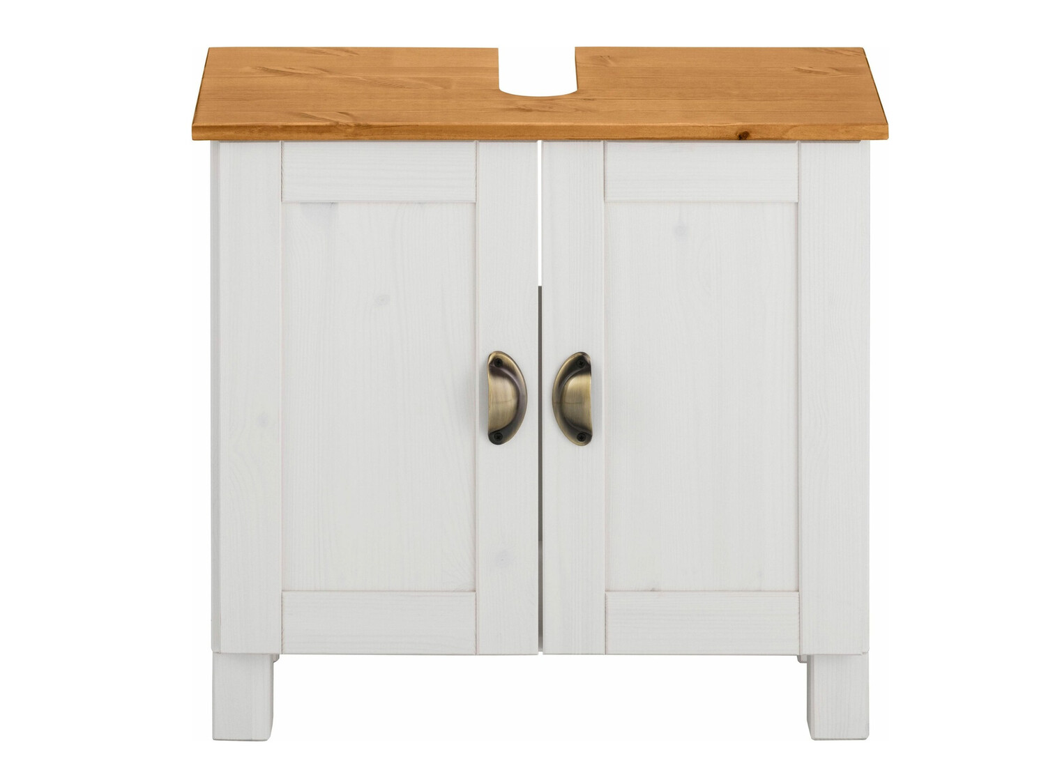 Vannitoa põrandakapp kraanikausile Serelbu 103 (Valge + Helepruun)