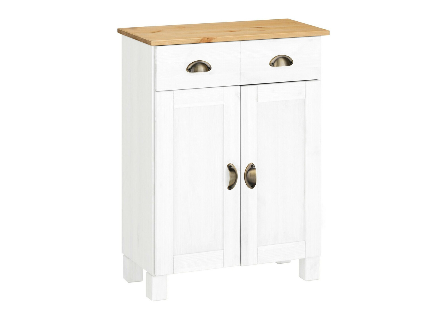 Vannitoa põrandakapp Serelbu 104 (Valge + Helepruun)