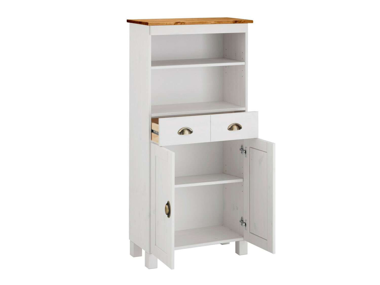 Vannitoa põrandakapp Serelbu 105 (Valge + Helepruun)