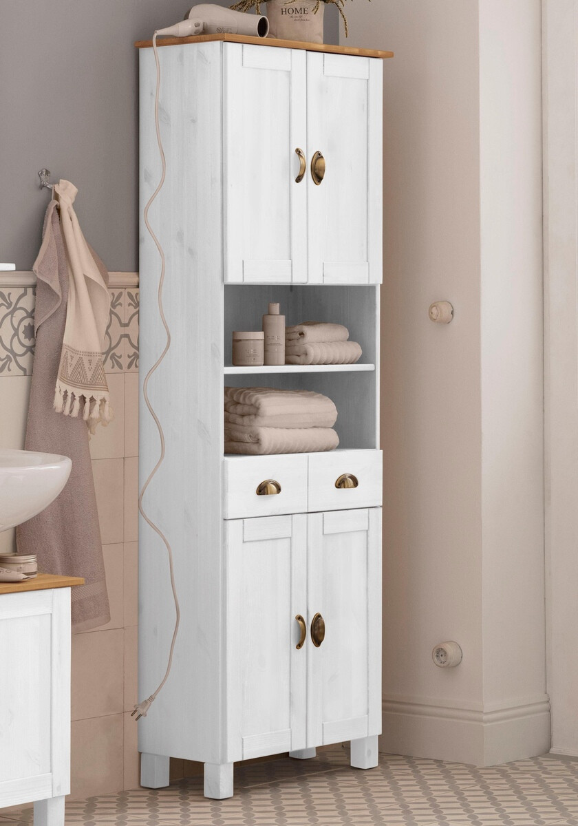 Vannitoa põrandakapp Serelbu 106 (Valge + Helepruun)