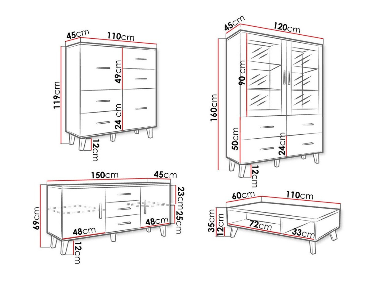 Elutoa komplekt Larfloi 112 (Wotani tamm + Must)